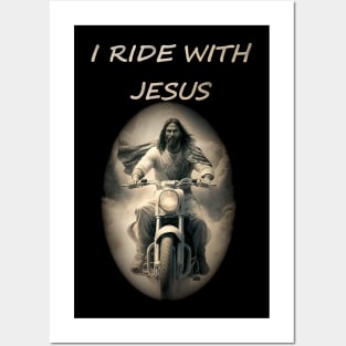 Jesus on a motorcycle Posters and Art
